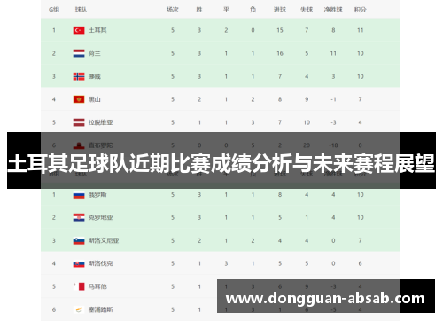 土耳其足球队近期比赛成绩分析与未来赛程展望